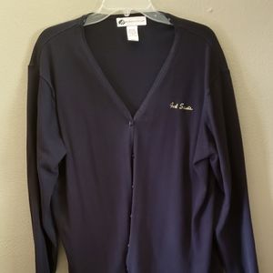 Vintage Girl Scouts USA navy blue button loose cardigan